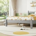 thumbnail image 6 of LEGAHOME Twin Size Bed Frame, Wood Platform Bed with Column-Decoration Headboard, Strong Wooden Slat Support, Twin Bed Frame for Boys Girls, No Box Spring Needed, Gray, 6 of 11