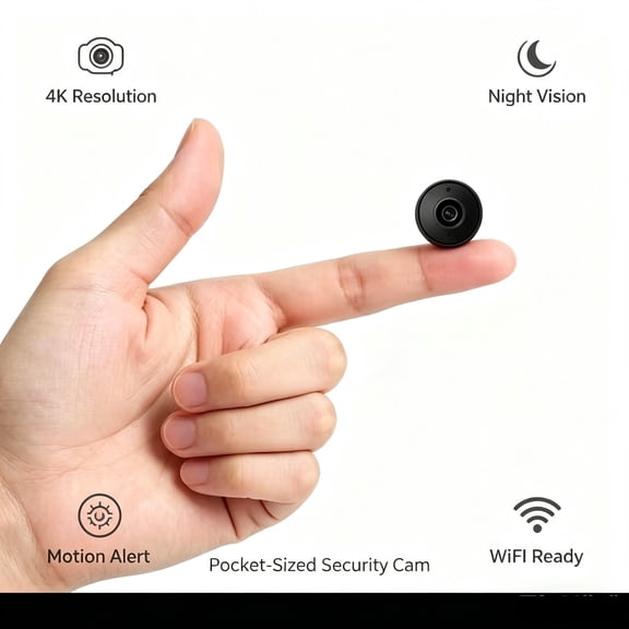 Auto IR Night Vision 4K Ultra HD Portable Mini WiFi Surveillance Camera Rechargeable Nanny Cam Human Motion Alert Remote App View for Apartment Baby Pet Indoor Home Safety Monitoring