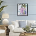 thumbnail image 3 of Stupell Industries Tropical Pink Beach Hut with Surfboards Black Floating Frame Canvas Art, 17 x 21, by Sisi and Seb, 3 of 8