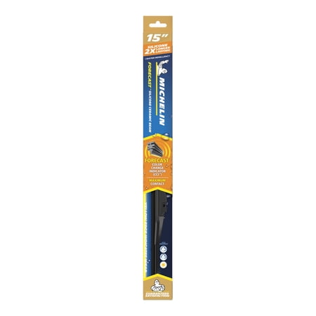 MICHELIN® Forecast Predictive Wiper Blade, 15", Silicone Ceramic Beam Blade with Yellow Edge Color Changing Technology