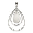 thumbnail image 3 of Diamond2Deal 925 Sterling Silver and Textured Teardrop Pendant for Women (L- 1.63 inch), 3 of 6