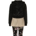 thumbnail image 3 of Little Girls 4 Pieces Girls Pant Set Hoodie Jacket Tank Top Leg Pant Clothing Set Black 4 (J22KS19), 3 of 5
