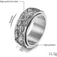 thumbnail image 3 of Anillo Ojo de Dios de acero inoxidable para hombre, banda que todo lo ve, Plata Vint, 3 of 3
