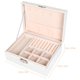 thumbnail image 1 of Caja De Almacenamiento Para JoyeríA De 2 Capas Con Cerradura Para JoyeríA Con Compartimentos Divididos XBTCLXEBCO Blanco;Talla única, 1 of 4