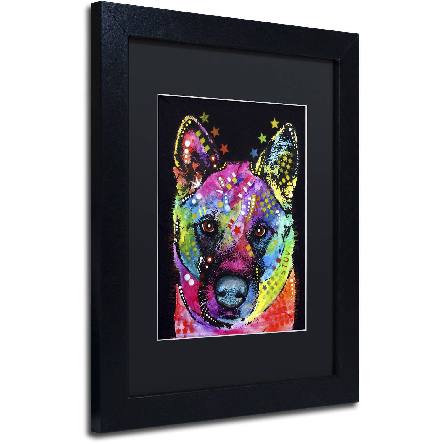 Trademark Fine Art "Akita II" Canvas Art by Dean Russo, Black Matte, Black Frame
