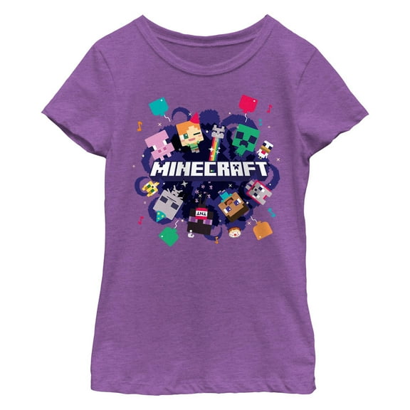 Girl's Minecraft Alex Steve Portal Party Graphic T-Shirt