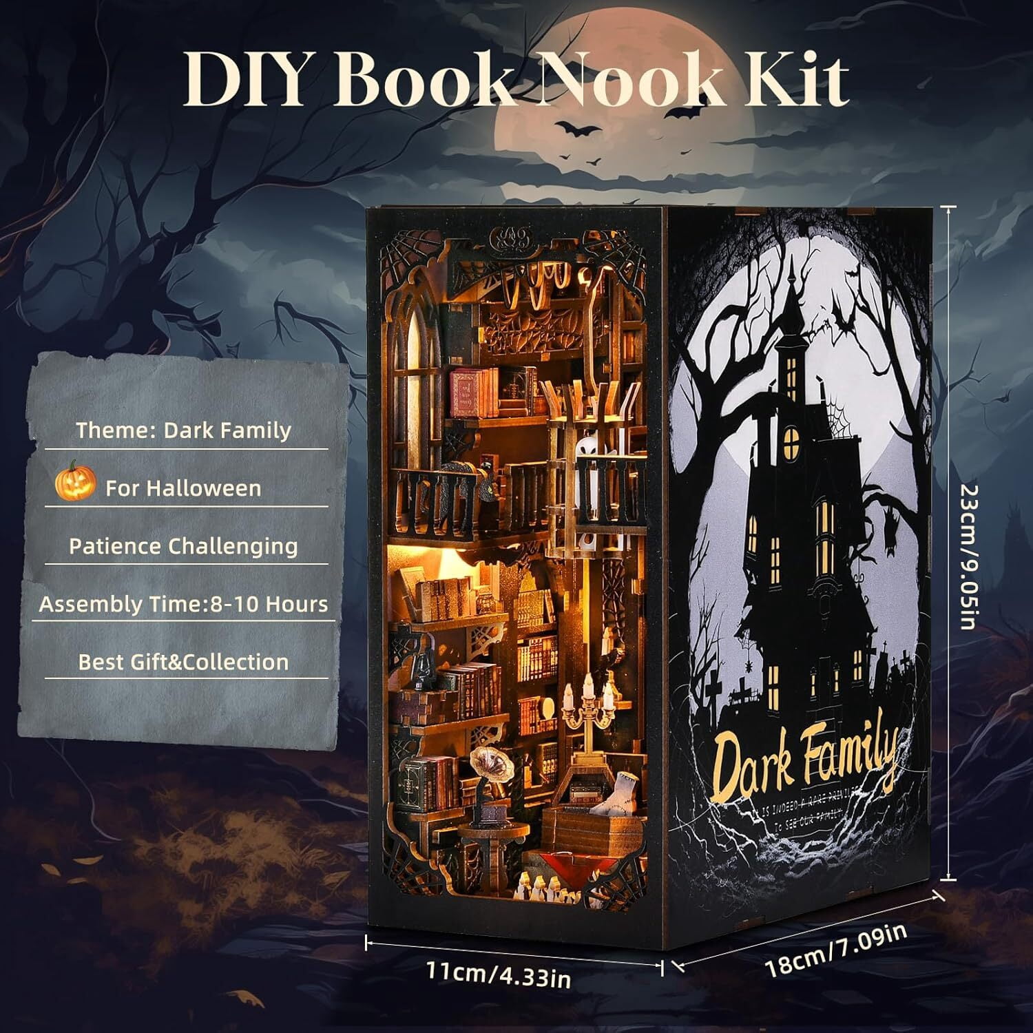 DIY Book Nook Kit Miniature House Model for Adults Creative 3D Puzzle Craft Kit for Home Decor and Gift