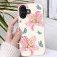 thumbnail image 3 of Étui pour iPhone 16 - Compatible Charge Sans Fil - Étui Rigide à Double Couche & Étui en Silicone - Étui de Protection avec Motifs Mignons de Fleurs Sauvages pour Femmes - Fleur de Lys, 3 of 4