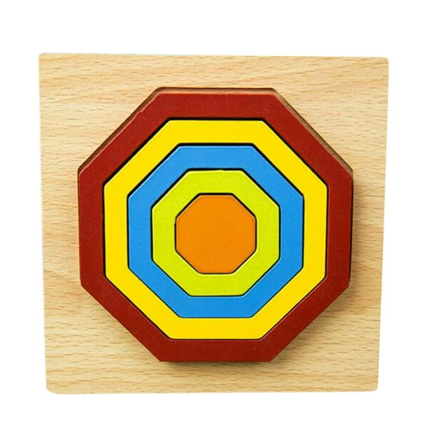Juguetes Bebes, Puzzles de Educativos para Bebé, Juguetes , de cumpleaños, Navidad 15x15x1.1 cm Polígono Hugo Rompecabezas geométricos