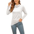 thumbnail image 1 of Haut Tunique à Manches Longues pour Femmes, Col Roulé Extensible, Ajusté, sous-Vêtements, T-Shirt Basique d'Hiver Doux, Taille p-5TG, 1 of 6