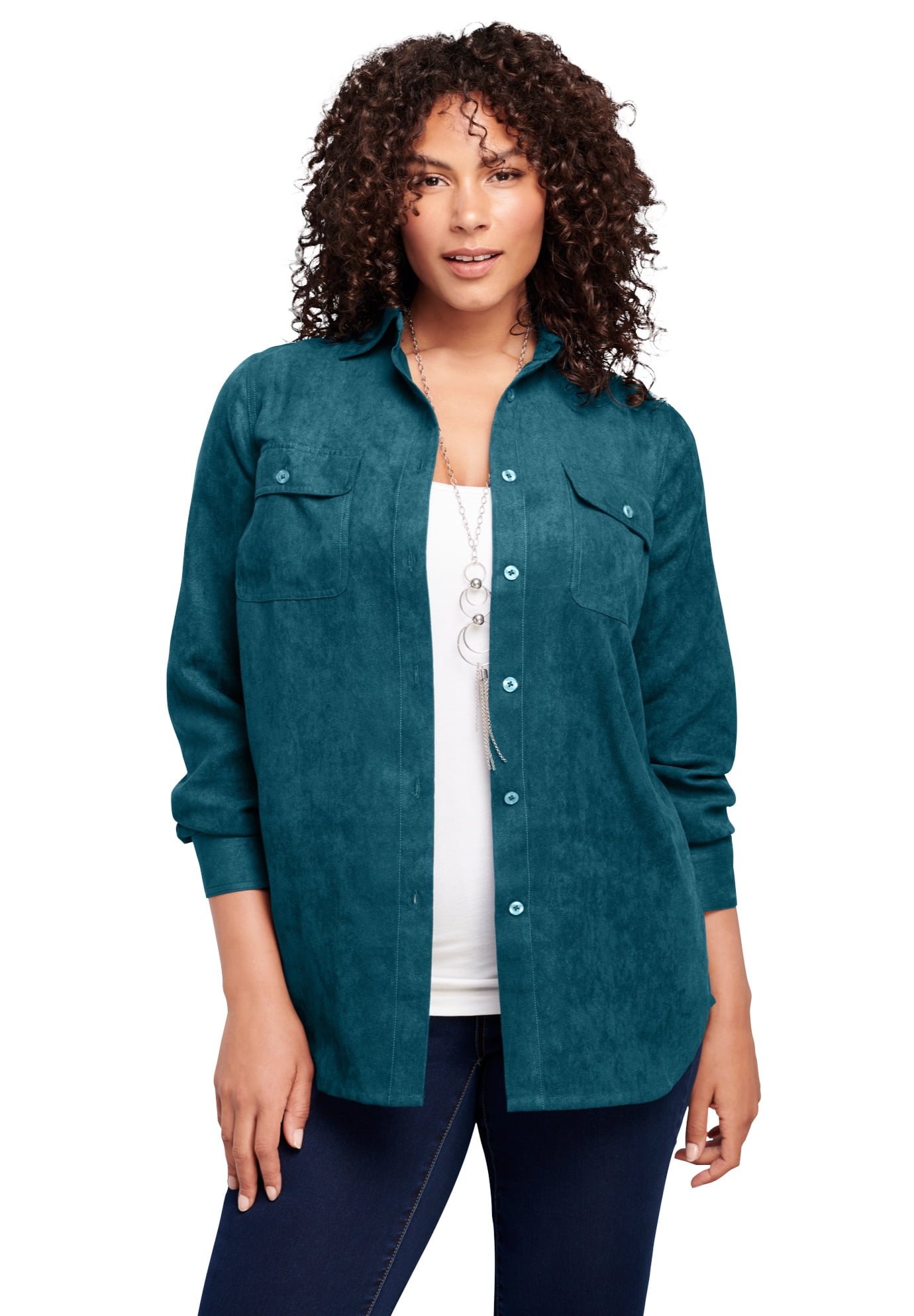 women's plus size denim big shirt
