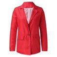 thumbnail image 1 of Vedolay Womens Coat Women's Fashion Blazer Jackets Long Sleeve Business Suit Jackets with Pockets,Red L, 1 of 5