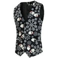 thumbnail image 2 of Stylish Men's Christmas Printed Vest Jacket with Pocket and Button Design for Casual or Formal Occasions, 2 of 9