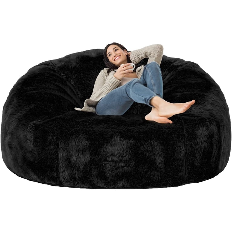 Bean Bag Inner Liner Cover – No Filler, 7ft Giant Bean Bag Chair Liner, Washable Faux Fur Liner Only