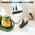 thumbnail image 4 of 1 FT Short Power Extension Cord, 3 Outlet, SJT 16 AWG Flexible Power Cord, Black - 2 Pack, 4 of 7