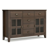 Simpli Home Artisan 60 inch Wide Solid Wood Transitional Sideboard Buffet in Natural Aged Brown