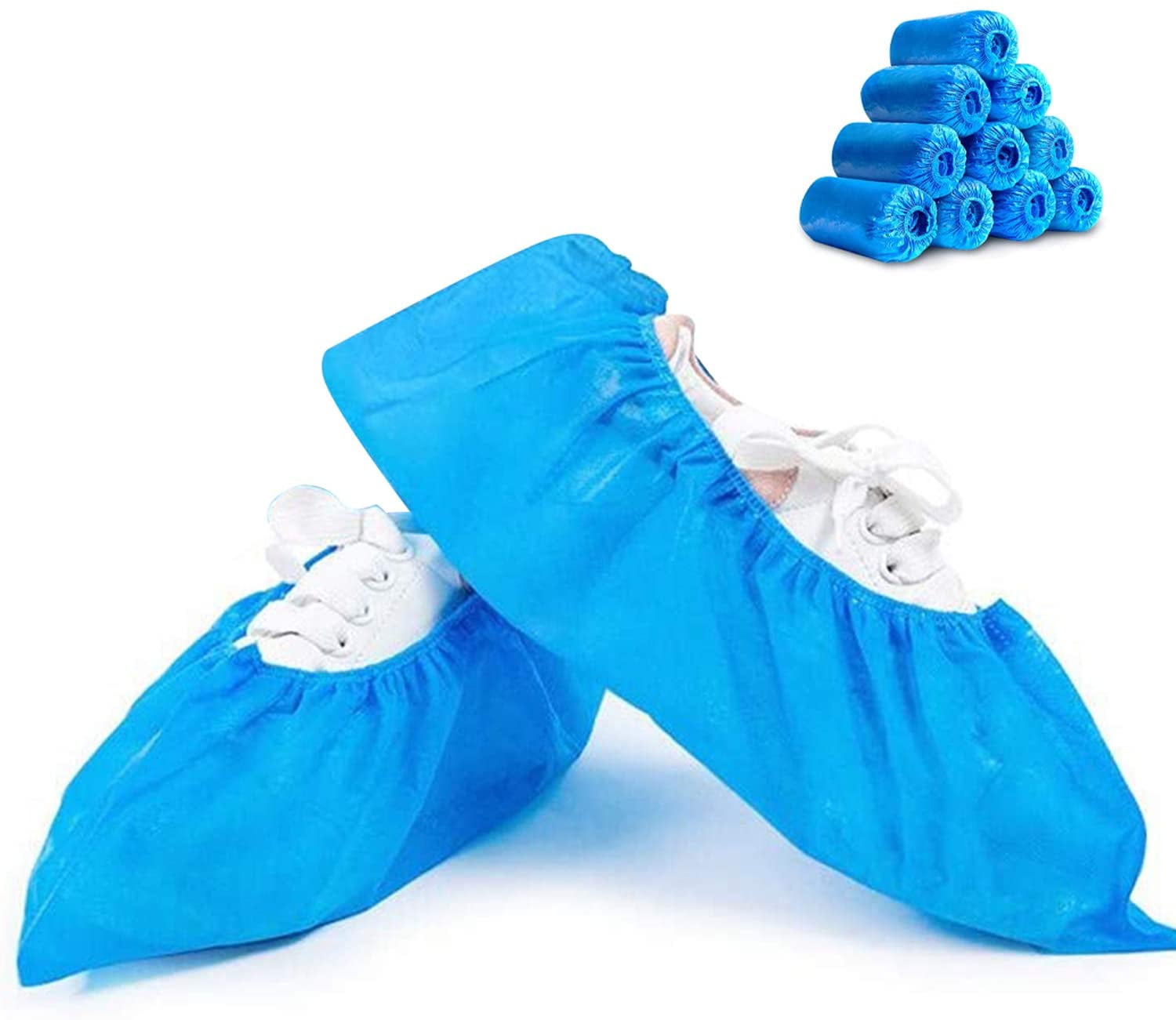 Disposable Shoe Covers 100PCS Non-Slip Boot Overshoes Protector Thicked Non-Woven Shoe Covers for Carpet Floor Protection 