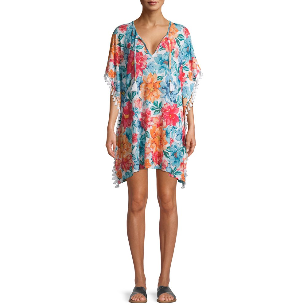 Time and Tru Time and Tru Novelty Rib Caftan Swimsuit Cover Up