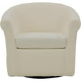 thumbnail image 2 of Pemberly Row Traditional Fabric Swivel Club Chair in Ivory Finish, 2 of 4