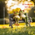 thumbnail image 3 of Yucurem Whimsical Frog Couple Bench Garden Ornament, 2D Romantic Frogs Couple Statues with Stake for Garden Lawn Courtyard Patio Decor Gifts, 3 of 4