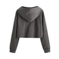thumbnail image 3 of LEAVINGSUO Fall Tops for Women,Fashion Women's Solid Round-Neck Pullover Tops Long Sleeve Hooded Blouse Sweatshirt, 3 of 6