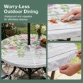 thumbnail image 5 of Round Outdoor Tablecloth with Umbrella Hole and Zipper, Colorful Flowers Tablecloth with Elastic Waterproof, Spring Leaves Floral Botanical Wood Grain Patio Table Covers for 36" - 44" Pool Tables, 5 of 9