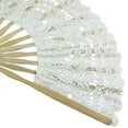 thumbnail image 2 of Handmade Cotton Lace Folding Hand Fan for Party Bridal Wedding Decoration ( Beige), 2 of 2