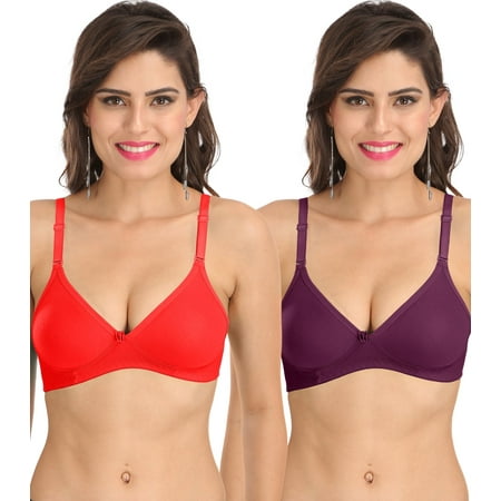 

Ossirrio Women s Everyday Non Padded Non Wired 3/4th Coverage T-Shirt Bra with Free Transparent Strap