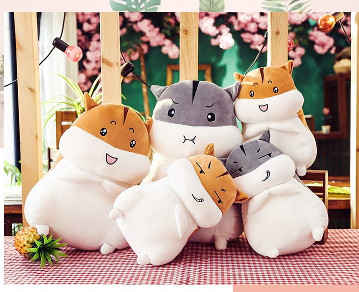 Plush Hamster Stuffed Animal Pillow Soft Cute Plush Toy Gift Decor Cozy Cushion
