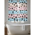 thumbnail image 5 of Pink Blue Paw Print Sheer Curtains 72 Inch Length 2 Panels Set, Vintage Farmhouse Rustic Wooden Grain Voile Window Treatment Curtains Sheers Drapes for Bedroom/Living Room/Kitchen 52"x72"x2, 5 of 7