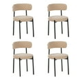 thumbnail image 2 of Medieval Modern Dining Chair Set of 4, Round Seat Cushions Black Metal Legs Curved Back, for Restaurants Dining Rooms Kitchen Home, Easy to Assemble, Beige, 2 of 10
