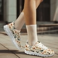 thumbnail image 3 of COEQINE Mesh Breathable Girls Sneakers Lace Up White Sole Women Running Shoes for Travel Outdoor Training Athletic Sport Shoes, Halloween Witch Pumpkin Bat, 3 of 7