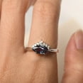 thumbnail image 3 of Lab Created Alexandrite crown wedding ring solid silver marquise cut color changing gemstone evil eye ring June birthstone, 3 of 3