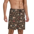 thumbnail image 2 of Balery Dachshund Dog Puppy Pantalones cortos de pijama de punto de algodón para hombre con cinturilla y bolsillos-3X-Large, 2 of 6