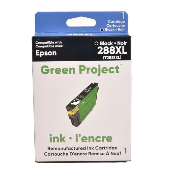 Cartouche d'encre noire remise a à neuf Epson 288 XL Green Project, (GP-E-T2881XL) Noir
