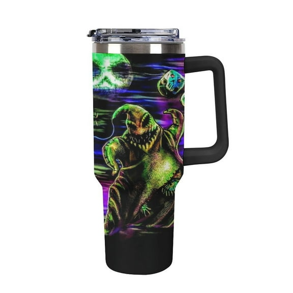 Oogie Boogie Car Cup with Handle Straw Lid Stainless Steel Double Wall Vacuum Coffee Mug Large Capacity Tumbler 40oz for Man Woman