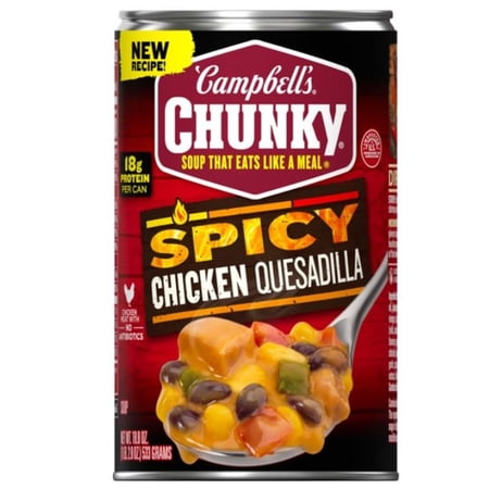 Campbell's Chunky Soup, Spicy Chicken Quesadilla, 18.8 oz, Quantity of 12