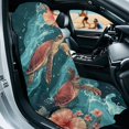 thumbnail image 2 of Bulopur Sea Turtle Front Car Seat Towel for Women Hibiscus Breathable Sweat Carseat Protector with Storage Bag for Beach Vacation Soft Fit SUV Sedan Truck 1pcs, 2 of 7