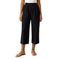 thumbnail image 2 of BUIGTTKLOP Womens Capri Pants High Waisted Lounge Pants Straight Wide Leg Summer Beach Capris, 2 of 8