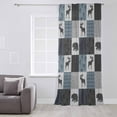 thumbnail image 3 of Blue Cabin Check Semi Sheer Curtains Drapes for Living Room,Bedroom,French Doors Window 72 Inches Long,Rustic Bear Elk Farmhouse Buffalo Plaid Rod Pocket Chiffon Curtain Drapery Voile Drape Panel, 3 of 6