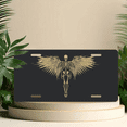 thumbnail image 6 of 1 Pcs 2D Flat License Plate Covers & Frames, Skeleton with Wings For Decorative Front, Waterproof For Decoration Aluminum License Plate Covers & Frames Cover For Men Women, 12" X 6", 6 of 7