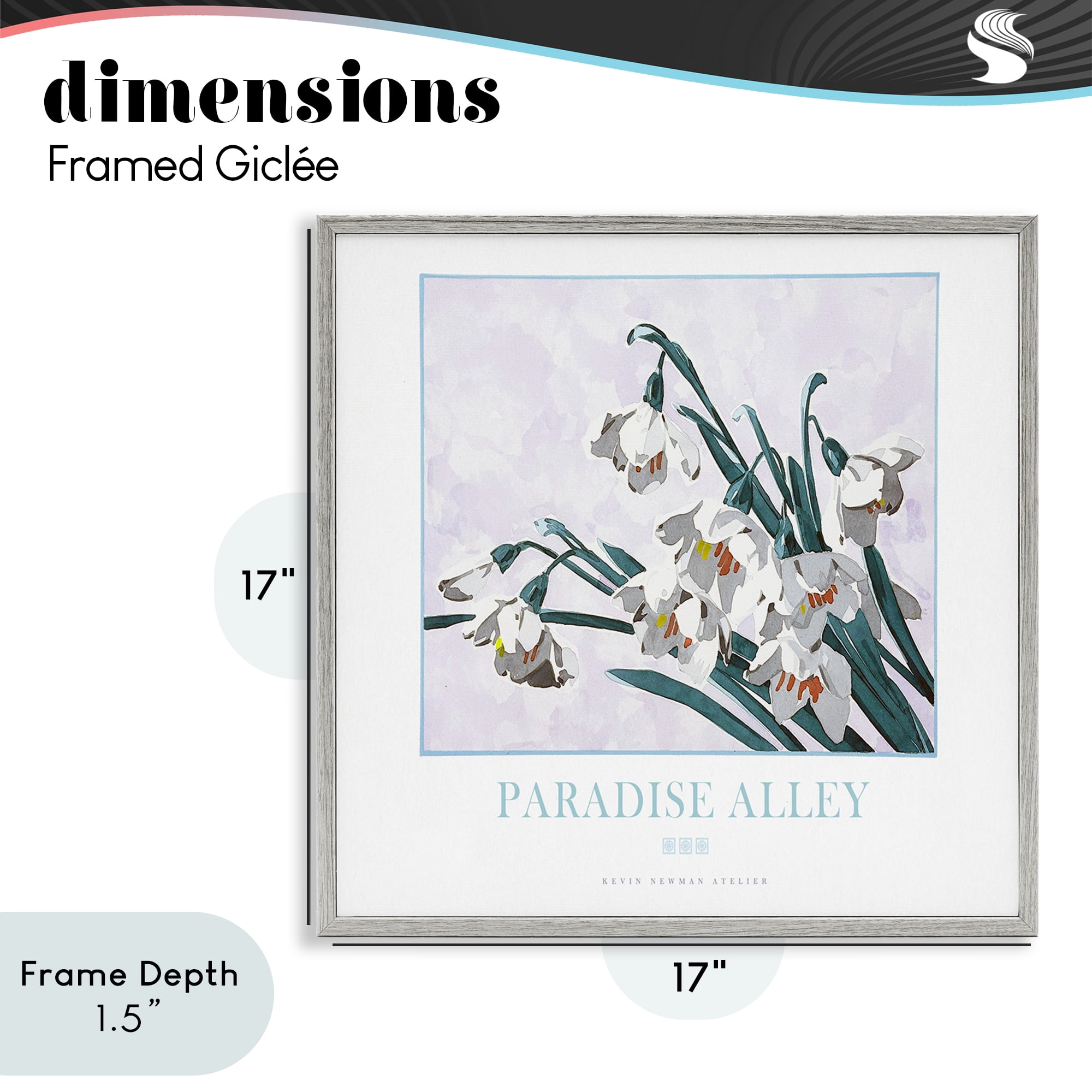 Stupell Industries Paradise Alley White Spring Blooms Gray Framed Giclee Art, design by Jadei Graphics