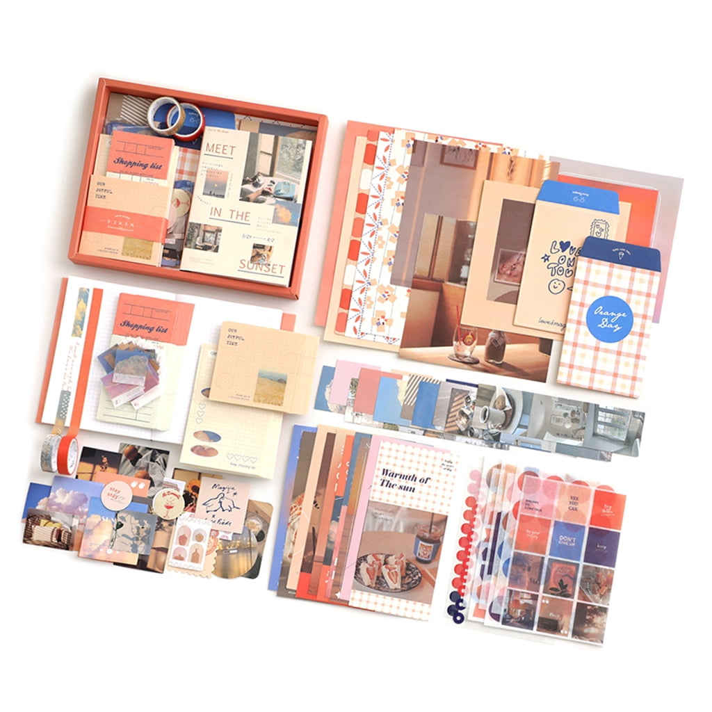 Vintage Scrapbooking Supplies Tape Sticker Scrapbook Frame Journaling Kits