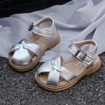 thumbnail image 2 of LIUJUNSHOP Toddler Girls Sandals Little Girls Kids Summer Shoes Toddler Sandals Silver 11.5-12 Years, 2 of 9