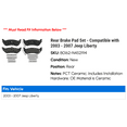 thumbnail image 2 of Rear Brake Pad Set - Compatible with 2003 - 2007 Jeep Liberty 2004 2005 2006, 2 of 2