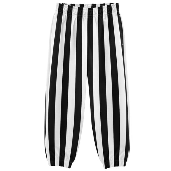joogoo White and Black Stripe Pattern Boys' Sweatpants Jogger Pants 5-6Y