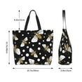thumbnail image 6 of Bingfone Canvas Tote Bag for Women with Inner Pocket Aesthetic Cute Shopping Tote Bags Reusable Grocery Bags-Honey Bees at Night, 6 of 9