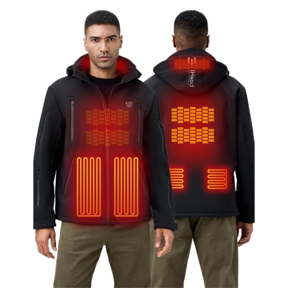 Chaqueta térmica iHood para hombre impermeable con capucha desmontable