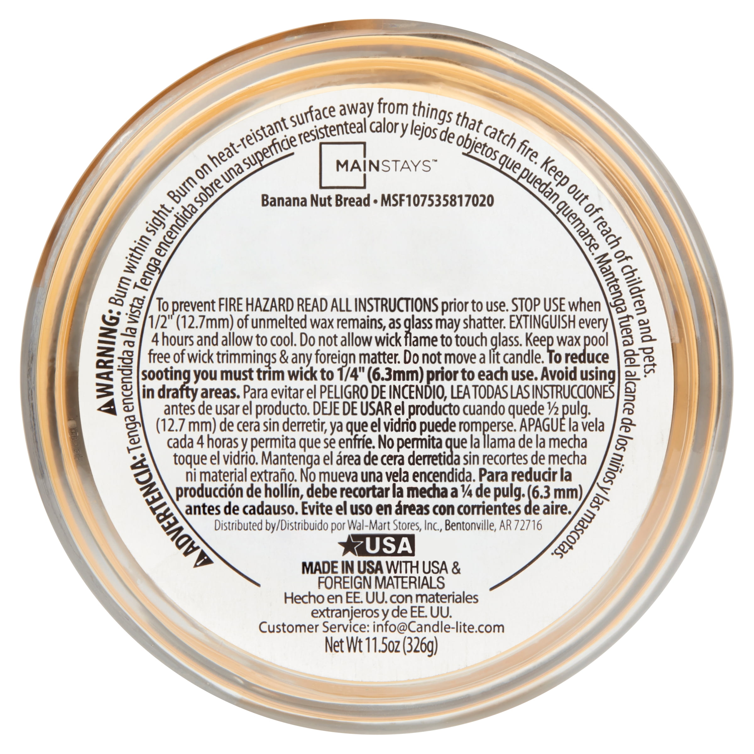 (3 pack) Mainstays Banana Nut Bread Scented 3-Wick Glass Jar Candle, 11.5 oz