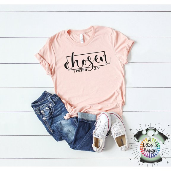 Chosen 1 Peter 2:9, Chosen Shirt, Believer Shirts, Believer Apparel, Christ Is King, Faith Clothing, Believer Camo T-Shirt, Church V-Neck